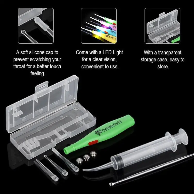 Tonsil Stone Remover Tool with Led Light Box & Irrigation Syringe Flush Care Whitening Products Extractor & Ear Syringe S9G4
Tonsil Stone Remover Tool with Led Light Box & Irrigation Syringe Flush Care Whitening Products Extractor & Ear Syringe S9G4