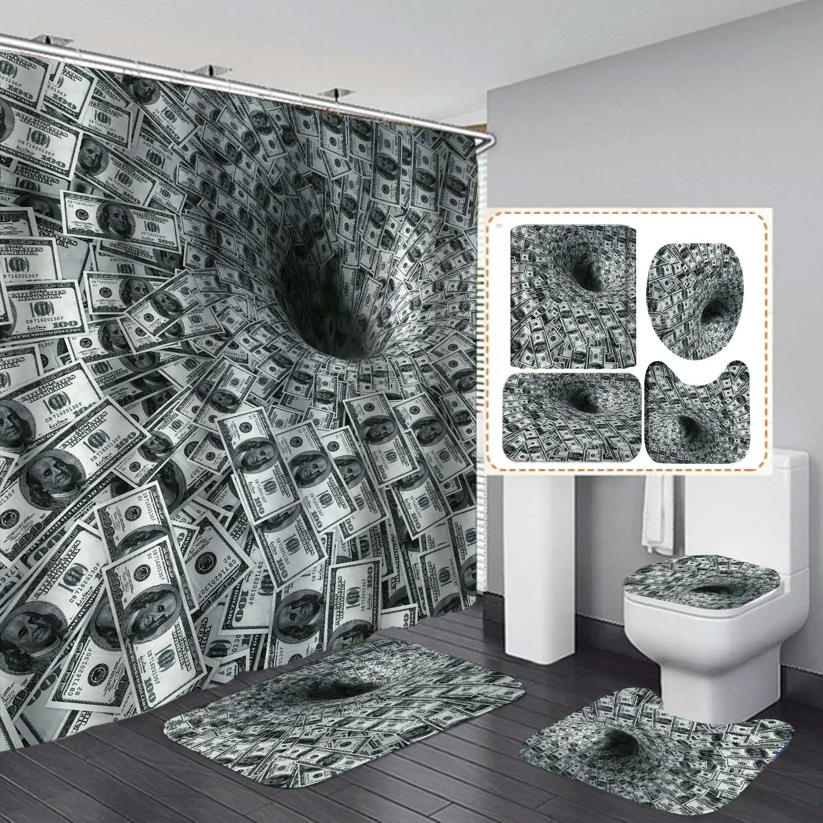 beautiful starry sky Print Shower Curtain 4 Piece Carpet Cover Toilet Cover Bath Mat Pad Set Bathroom Curtain with 12 Hooks
beautiful starry sky Print Shower Curtain 4 Piece Carpet Cover Toilet Cover Bath Mat Pad Set Bathroom Curtain with 12 Hooks