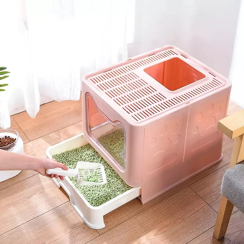 Cat Litter Basin Bedpans Large Cat Toilet Fold In Top Splash Proof Toilet Cat Litter Tray Fully Enclosed Pet Product
Cat Litter Basin Bedpans Large Cat Toilet Fold In Top Splash Proof Toilet Cat Litter Tray Fully Enclosed Pet Product