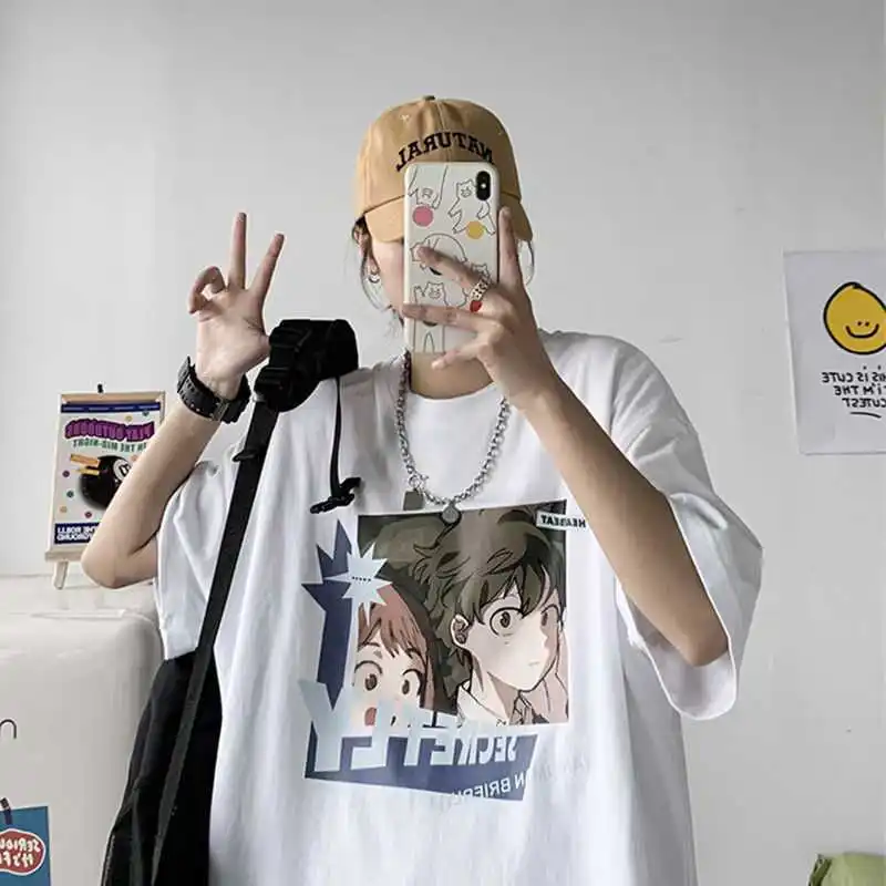 2021 Summer Tide Brand Hong Kong Style Ins Trend Cartoon Anime Male T-shirt Harajuku Wild Ice Oversize Loose Short-sleeved Shirt
2021 Summer Tide Brand Hong Kong Style Ins Trend Cartoon Anime Male T-shirt Harajuku Wild Ice Oversize Loose Short-sleeved Shirt