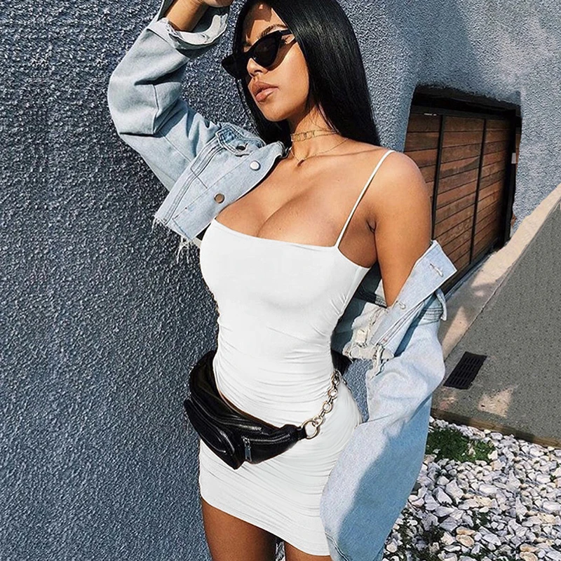 2021 Fashion New Spaghetti Belt Sleeveless Summer Women's Sexy High Waist Female Short Skirt Waist White All-match Mini Dress
2021 Fashion New Spaghetti Belt Sleeveless Summer Women's Sexy High Waist Female Short Skirt Waist White All-match Mini Dress