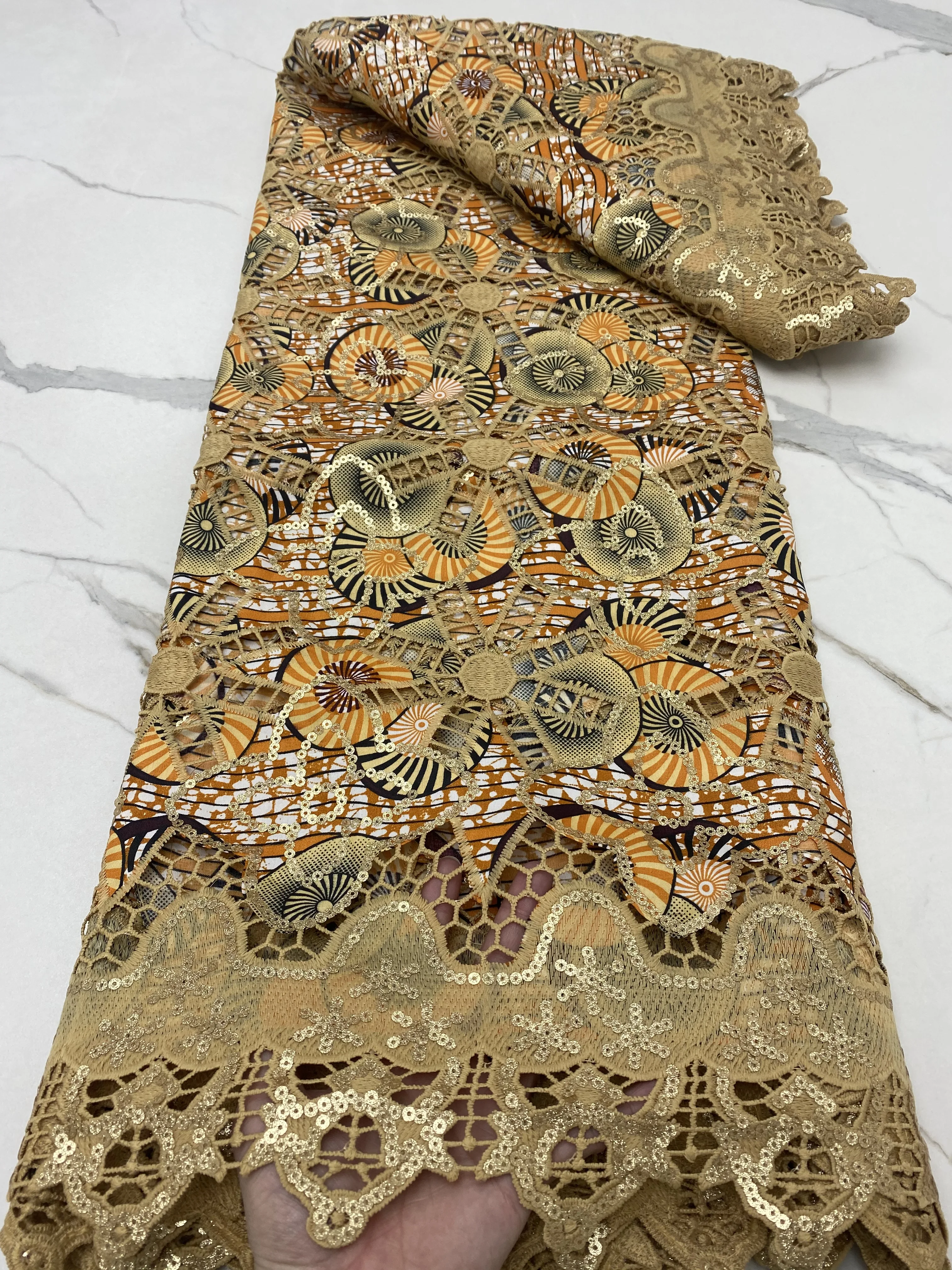 Yellow African Sequins Wax Lace Fabrics 2021 High Quality Embroidery Nigerian Mesh Cord Lace Fabrics For Party Wedding NA4717B
Yellow African Sequins Wax Lace Fabrics 2021 High Quality Embroidery Nigerian Mesh Cord Lace Fabrics For Party Wedding NA4717B