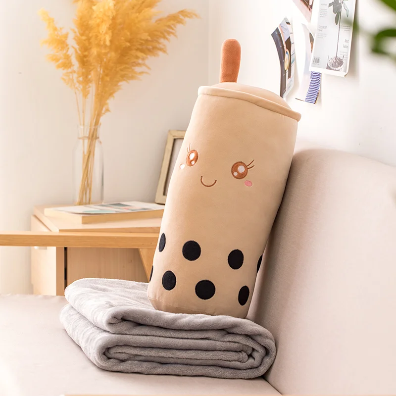 Cute 40cm Long Cylindrical Milk Tea Cup Plush Pillow with Blanket Stuffed Bubble Drink Tea Cup Pillow Cushion Gift For Girl
Cute 40cm Long Cylindrical Milk Tea Cup Plush Pillow with Blanket Stuffed Bubble Drink Tea Cup Pillow Cushion Gift For Girl