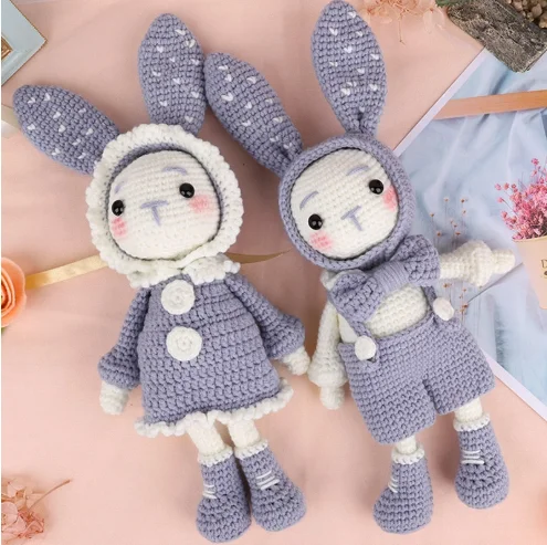 Diy Material Package Wool Doll Rabbit Handmade Crochet Couple Long-eared Rabbit Wool Knitting Beginner Material Tools
Diy Material Package Wool Doll Rabbit Handmade Crochet Couple Long-eared Rabbit Wool Knitting Beginner Material Tools