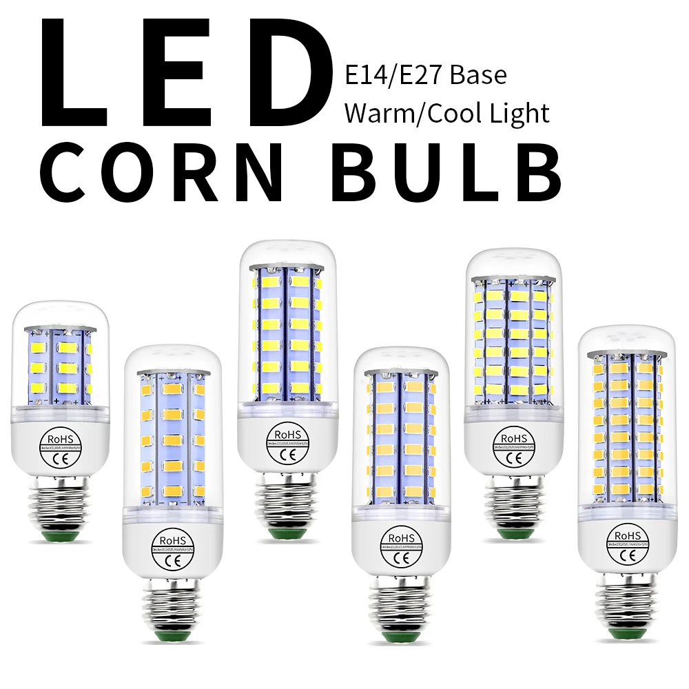 

LED Corn Lamp E27 Light Bulb E14 LED GU10 Halogen Lamp B22 Spotlight G9 Light 220V Home Chandelier Ampoule 3W 5W 7W 9W 12W 15W