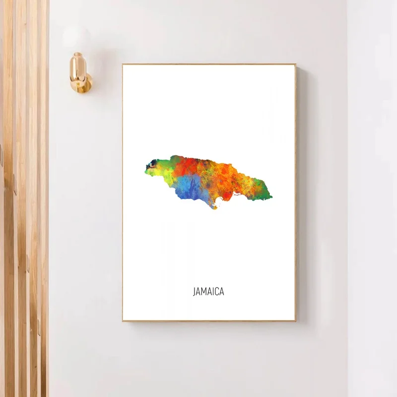 Холщовый плакат с художественной печатью акварелью на карте Ямайки
Холщовый плакат с художественной печатью акварелью на карте Ямайки