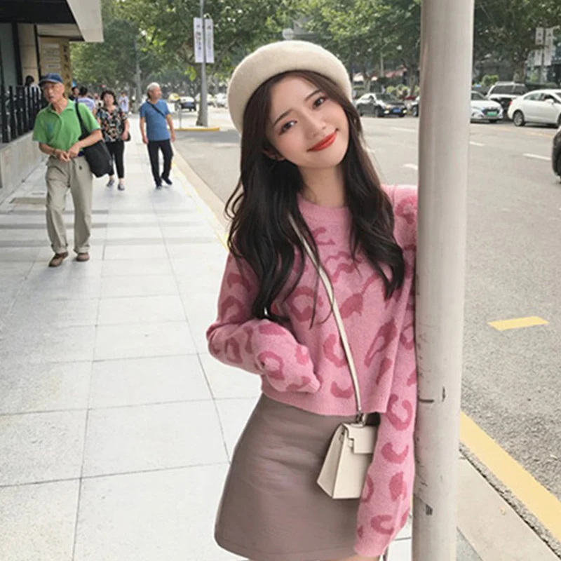 Fresh and sweet fairy foreign sweater pullover female lazy wind loose wear autumn and winter leopard round neck knit top 8527
Fresh and sweet fairy foreign sweater pullover female lazy wind loose wear autumn and winter leopard round neck knit top 8527