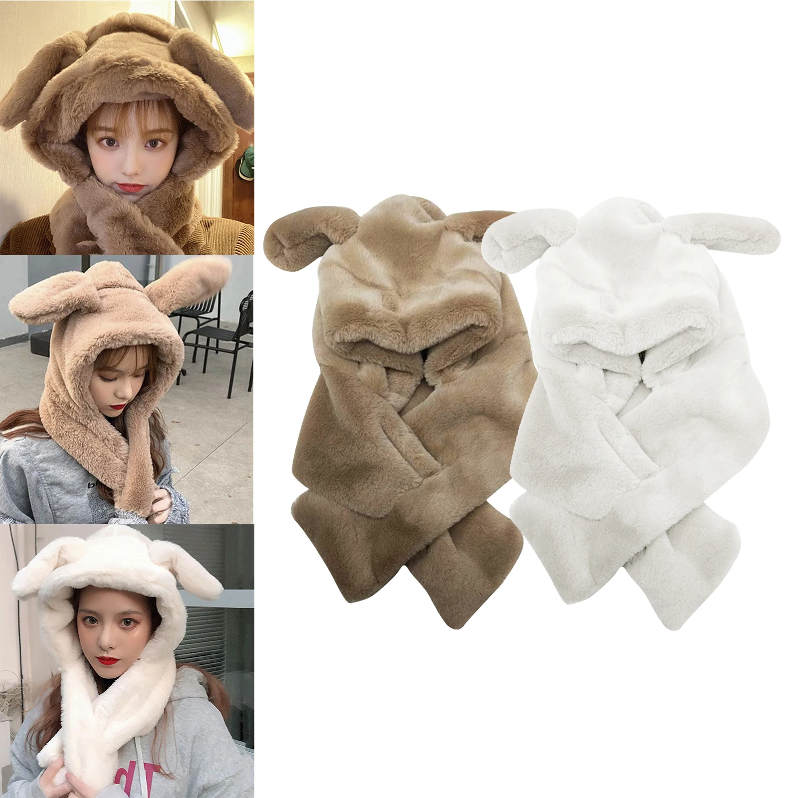 Winter Girl Fashion Cute Plush Hat Scarf Set Rabbit Ear Windproof Novelty Caps Kids Hooded Scarf
Winter Girl Fashion Cute Plush Hat Scarf Set Rabbit Ear Windproof Novelty Caps Kids Hooded Scarf