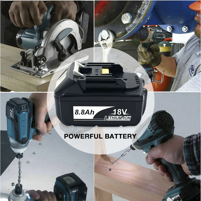 BL1860 Replacement Rechargeable Battery 18 V 8800mAh Lithium for Makita 18v Battery BL1840 BL1850 BL1830B BL1860B LXT 400
BL1860 Replacement Rechargeable Battery 18 V 8800mAh Lithium for Makita 18v Battery BL1840 BL1850 BL1830B BL1860B LXT 400