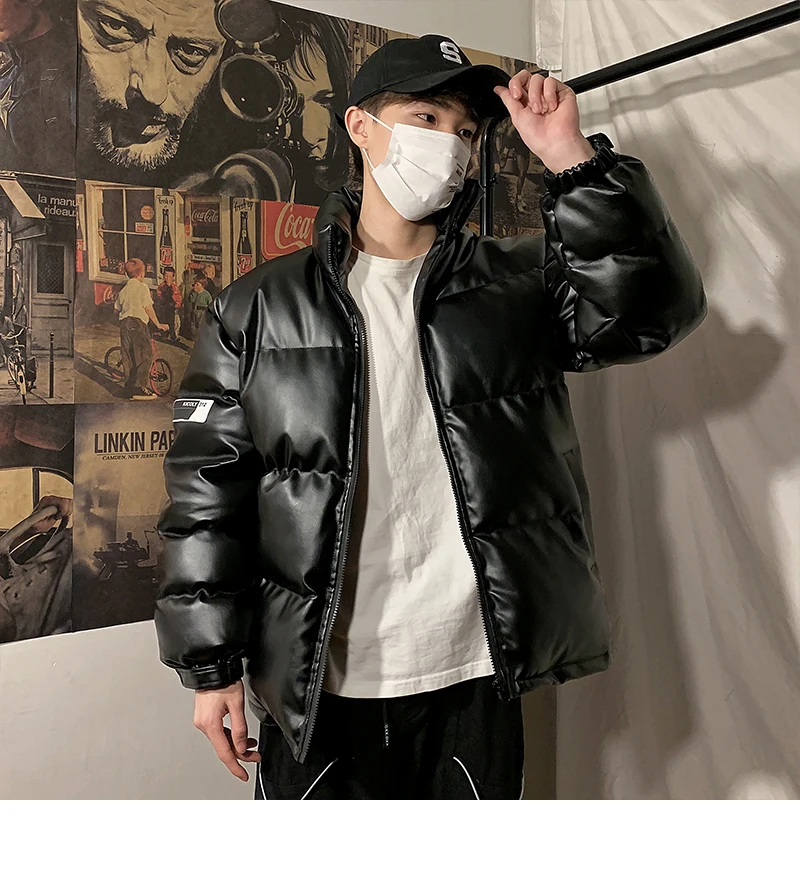 2021 Men's Winter New Jackets And Coats PU Artificial Leather Cotton Coat Men's Winter Black Stand-Up Collar Loose Thick Cotton 
2021 Men's Winter New Jackets And Coats PU Artificial Leather Cotton Coat Men's Winter Black Stand-Up Collar Loose Thick Cotton