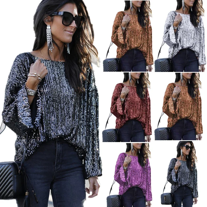 2022 Spring And Autumn Loose Round Neck Top Bead Sequin Long Sleeve T-shirt Women's Wear Fashion Harajuku Simple Temperament
2022 Spring And Autumn Loose Round Neck Top Bead Sequin Long Sleeve T-shirt Women's Wear Fashion Harajuku Simple Temperament