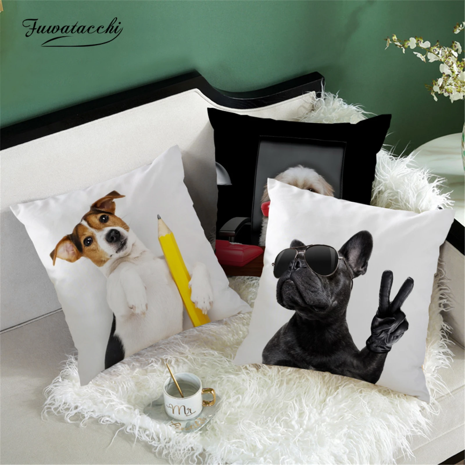 Fuwatacchi Funny Dog Cushion Cover Cartoon Animls Pillow Cover Pillowcase Home Decor Car Sofa Chair Coushion Pillowcover 45X45
Fuwatacchi Funny Dog Cushion Cover Cartoon Animls Pillow Cover Pillowcase Home Decor Car Sofa Chair Coushion Pillowcover 45X45