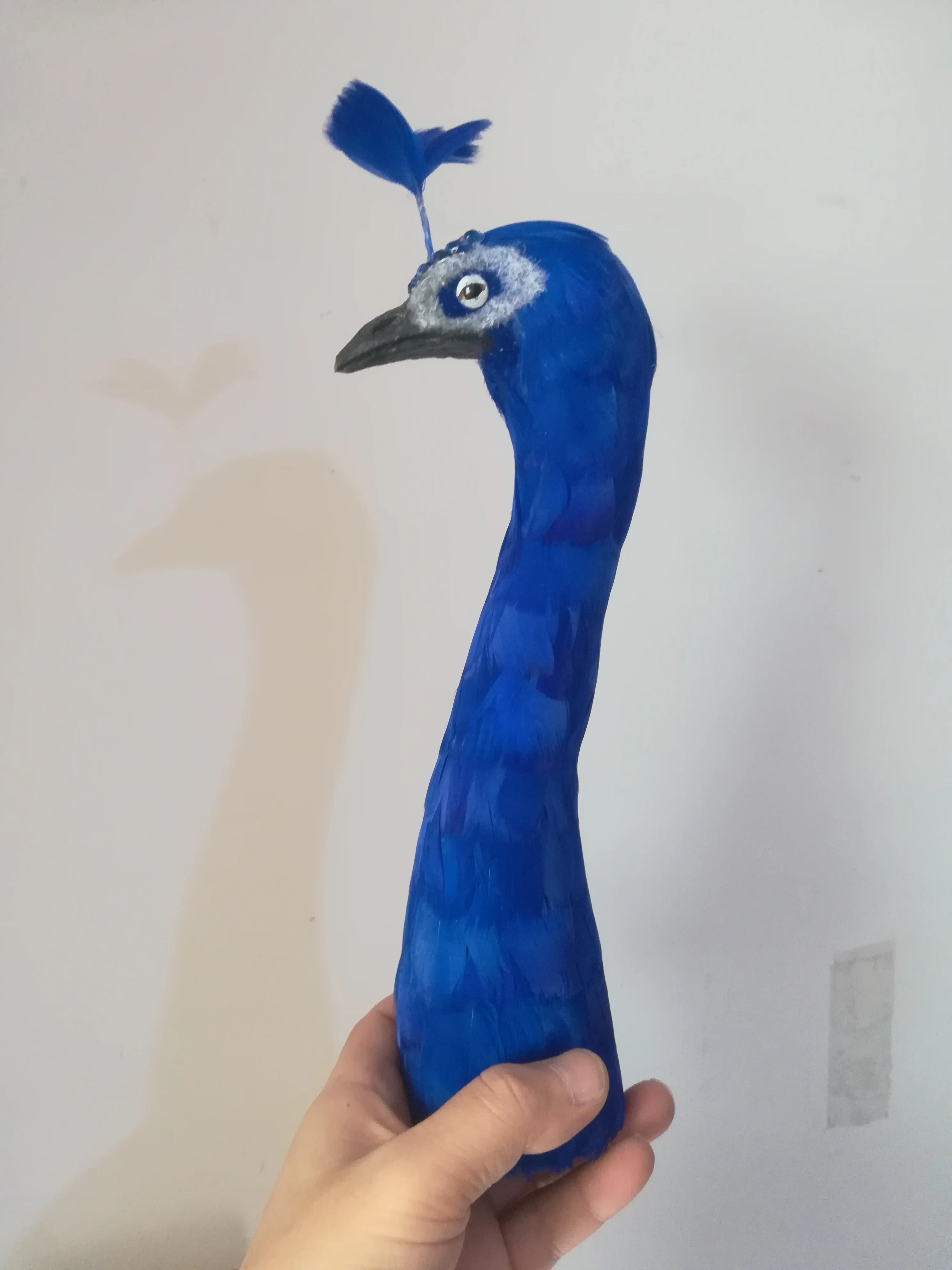 

cute simulation blue peacock head model foam&feather real life peacock bird head gift about 27cm xf2649