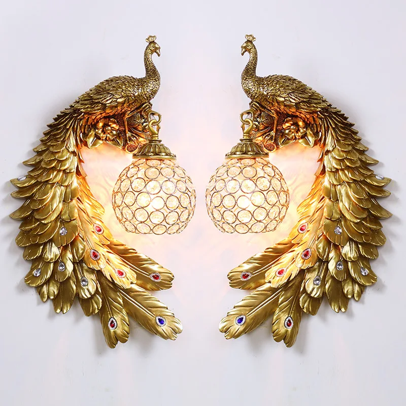 American Retro Peacock Wall Lamp Artificial Painting Resin Decor Lamp Bedroom Corridor Aisle Wall Sconce Indoor Lighting Fixture
American Retro Peacock Wall Lamp Artificial Painting Resin Decor Lamp Bedroom Corridor Aisle Wall Sconce Indoor Lighting Fixture