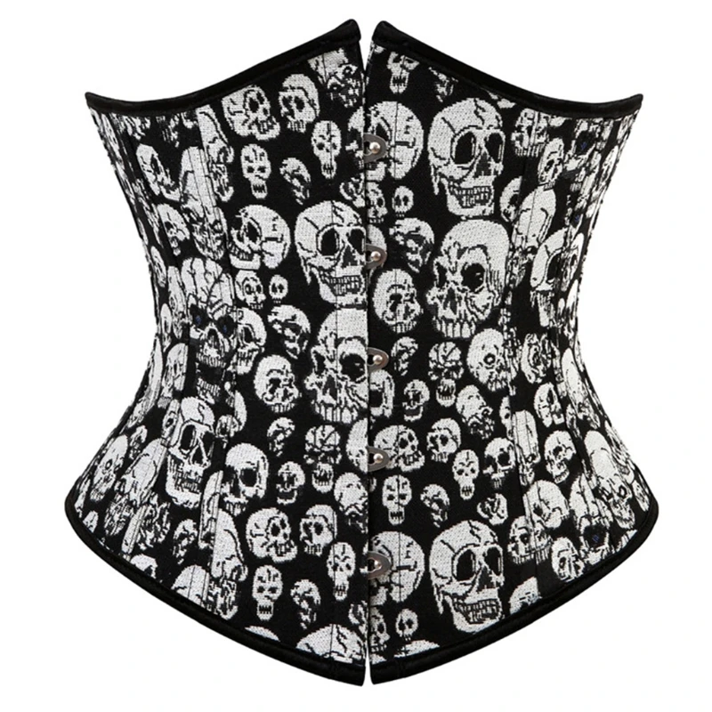 

094B Women Bodyshaper Gothic Corset Top Waist Training Cincher Bustiers Belt Corselet Corset Bustier Tops Steampunk Underbust