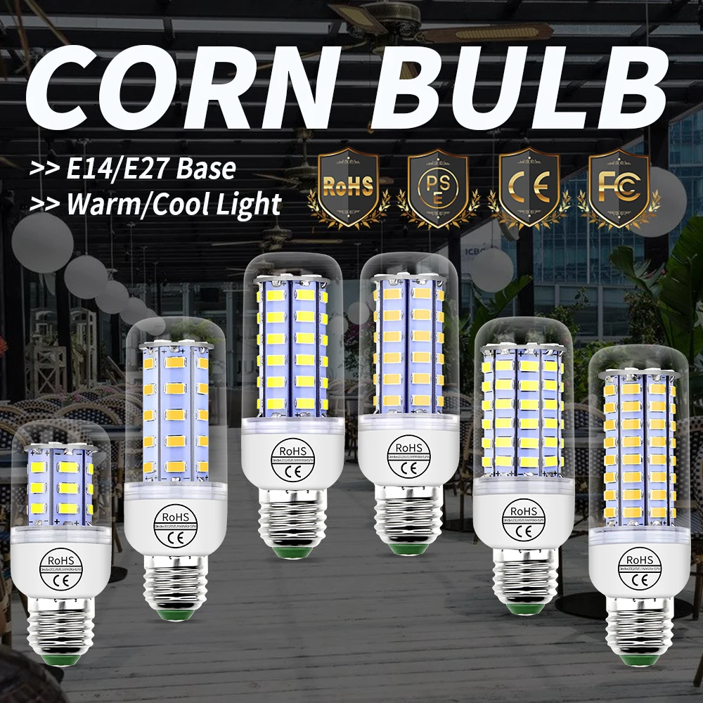 

LED E27 Corn Lamp E14 Light Bulb GU10 Spotlight G9 Lampada LED Chandeliers B22 Candle Bulbs 3W 5W 7W 9W 12W 15W For Home Ampoule