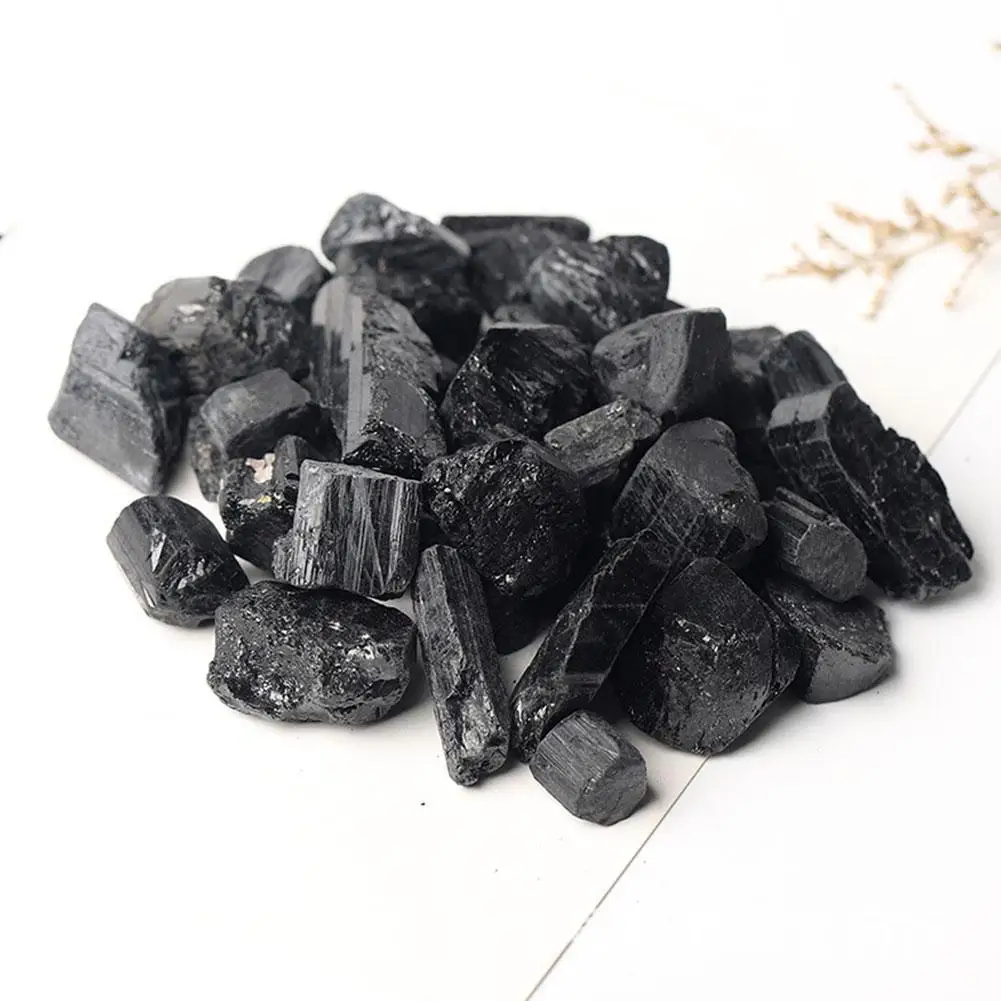 

50/100g Natural Black Tourmaline Gravel Crystal Gem Rough Rock Mineral Specimen Stone Healing Reiki Home Decoration DIY Gift