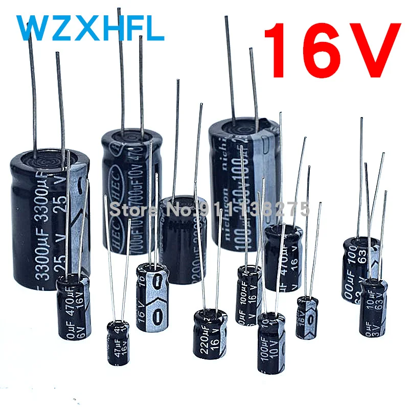 20pcs Aluminum Electrolytic Capacitor 16V 22UF 33UF 47UF 100UF 220UF 330UF 470UF 680UF 1000UF 1500UF 2200UF 3300UF 4700UF
20pcs Aluminum Electrolytic Capacitor 16V 22UF 33UF 47UF 100UF 220UF 330UF 470UF 680UF 1000UF 1500UF 2200UF 3300UF 4700UF