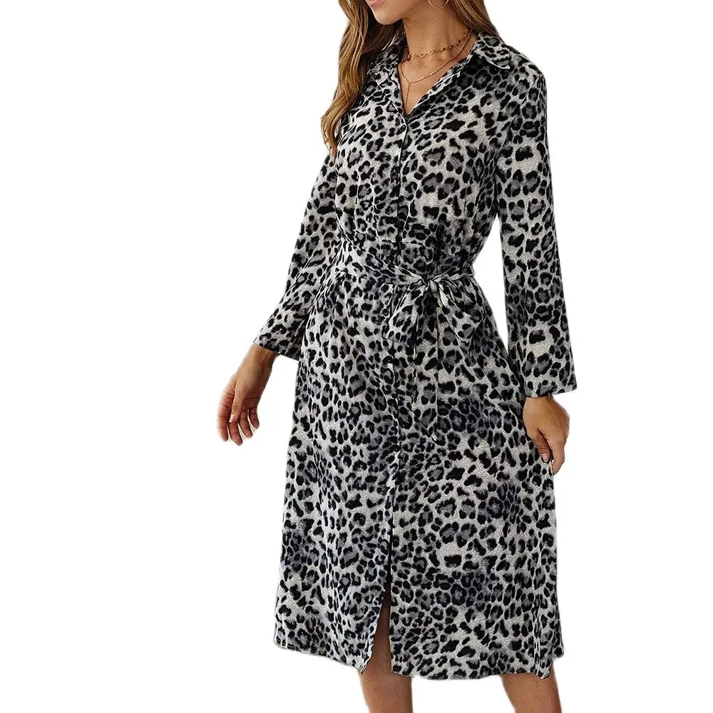 Spot wholesale autumn and winter leopard print long sleeve printing casual dress women
Spot wholesale autumn and winter leopard print long sleeve printing casual dress women