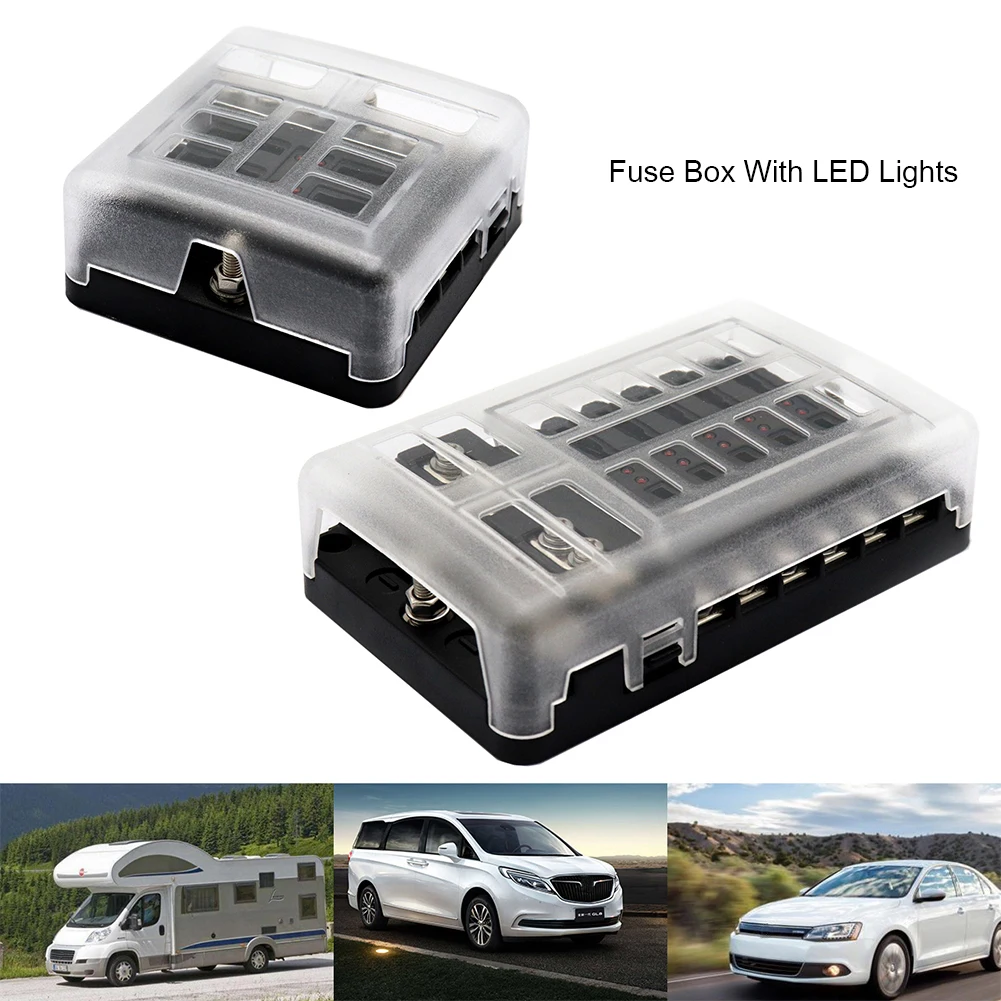 Universal DC 12-32V Truck Motorhome Coach Boat Bus Bar Power Distribution Block Double Busbars 6-way12-way Fuse Box With LED Lig
Universal DC 12-32V Truck Motorhome Coach Boat Bus Bar Power Distribution Block Double Busbars 6-way12-way Fuse Box With LED Lig