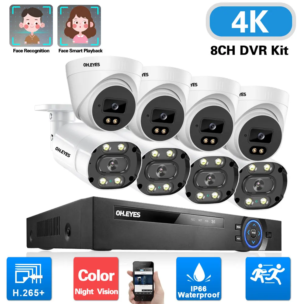 4K HD Video Surveillance System 8CH H.265 DVR Kit Outdoor 8MP AHD Security Camera System Full Color Night Vision CCTV Camera Set
4K HD Video Surveillance System 8CH H.265 DVR Kit Outdoor 8MP AHD Security Camera System Full Color Night Vision CCTV Camera Set