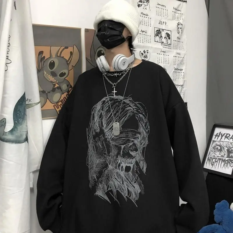 Retro Printed Sweatshirt Men Women Autumn-winter Korean All-match Hoodless Sweater Couples Streetwear Trendy Loose O-neck Tops
Retro Printed Sweatshirt Men Women Autumn-winter Korean All-match Hoodless Sweater Couples Streetwear Trendy Loose O-neck Tops