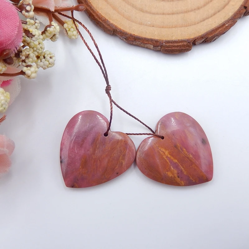New design,Handmade Semiprecious Stone Rhodonite Heart-shaped Earrings Pair 20x25x5mm 12.9g
New design,Handmade Semiprecious Stone Rhodonite Heart-shaped Earrings Pair 20x25x5mm 12.9g