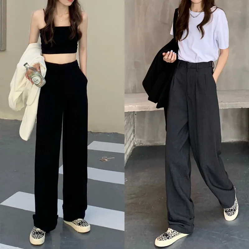 Autumn Women Button Design High Waist Trousers Straight Casual Wide Leg Pants Streetwear Korean Pants Work Wear Office Lady
Autumn Women Button Design High Waist Trousers Straight Casual Wide Leg Pants Streetwear Korean Pants Work Wear Office Lady