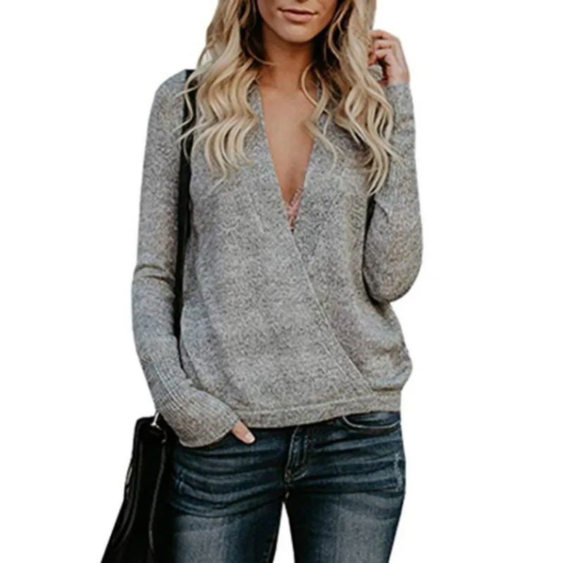 Deep V-neck Knitted Sweater Woman For Autumn Winter 2020 Solid Rabbit Flannel Stitching Cross Sweater Women Pullover Jumpers
Deep V-neck Knitted Sweater Woman For Autumn Winter 2020 Solid Rabbit Flannel Stitching Cross Sweater Women Pullover Jumpers