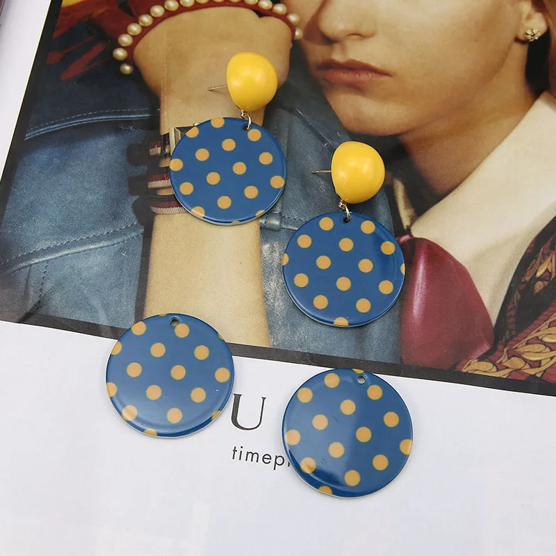 

DIY handmade jewelry accessories Japanese original wind small wave port wind acetic acid round earrings earring materials