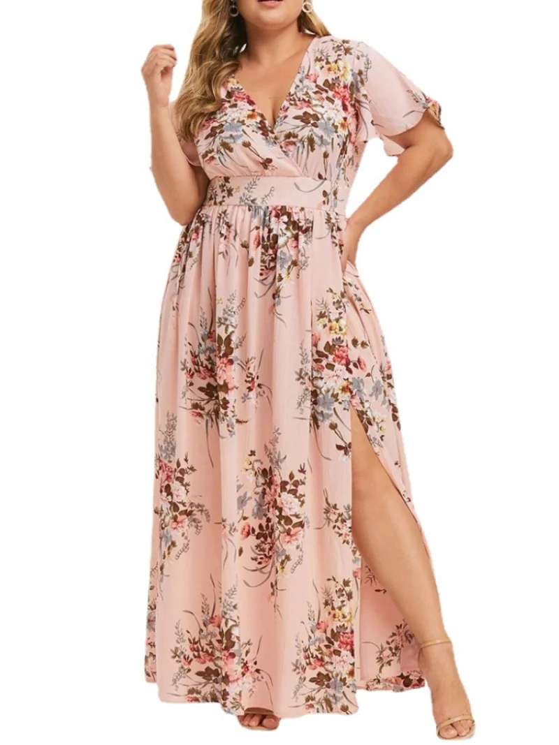 Spring and Summer 2021 Europe and the United States Large Size Women's Fat Sister Waist Print Under the Split Dress
Spring and Summer 2021 Europe and the United States Large Size Women's Fat Sister Waist Print Under the Split Dress
