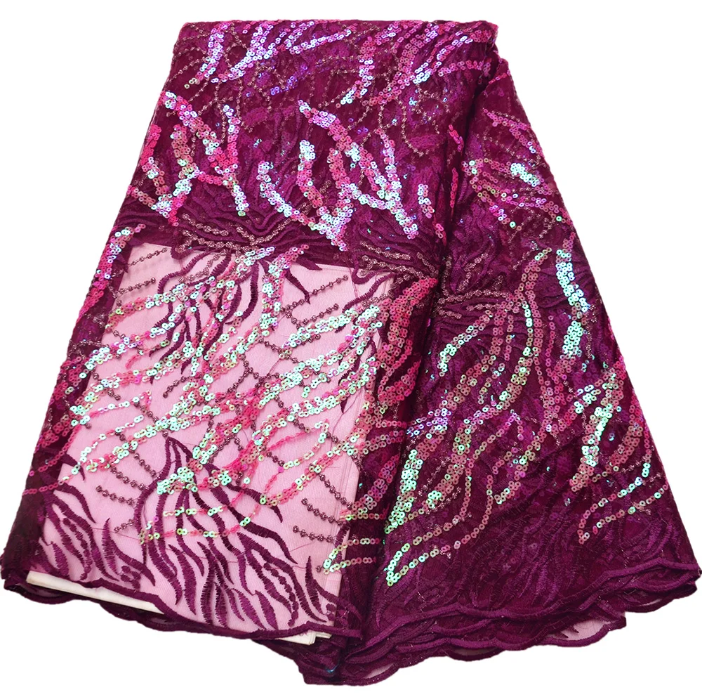 African Net Sequins Lace Fabric Purple 2020 Hot Sale Nigerian Wedding Dress High Quality Fashion French Net Mesh Lace Fabric 
African Net Sequins Lace Fabric Purple 2020 Hot Sale Nigerian Wedding Dress High Quality Fashion French Net Mesh Lace Fabric