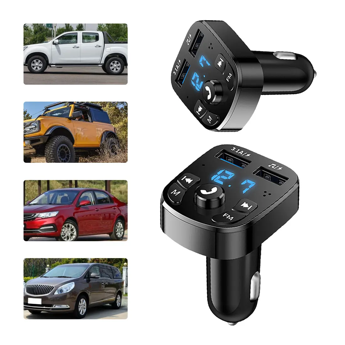 Wireless Bluetooth Car Hands-free FM Transmitter MP3 Charger LED Display Dual Equipped Player Bluetooth Dual USB Car Charger
Wireless Bluetooth Car Hands-free FM Transmitter MP3 Charger LED Display Dual Equipped Player Bluetooth Dual USB Car Charger