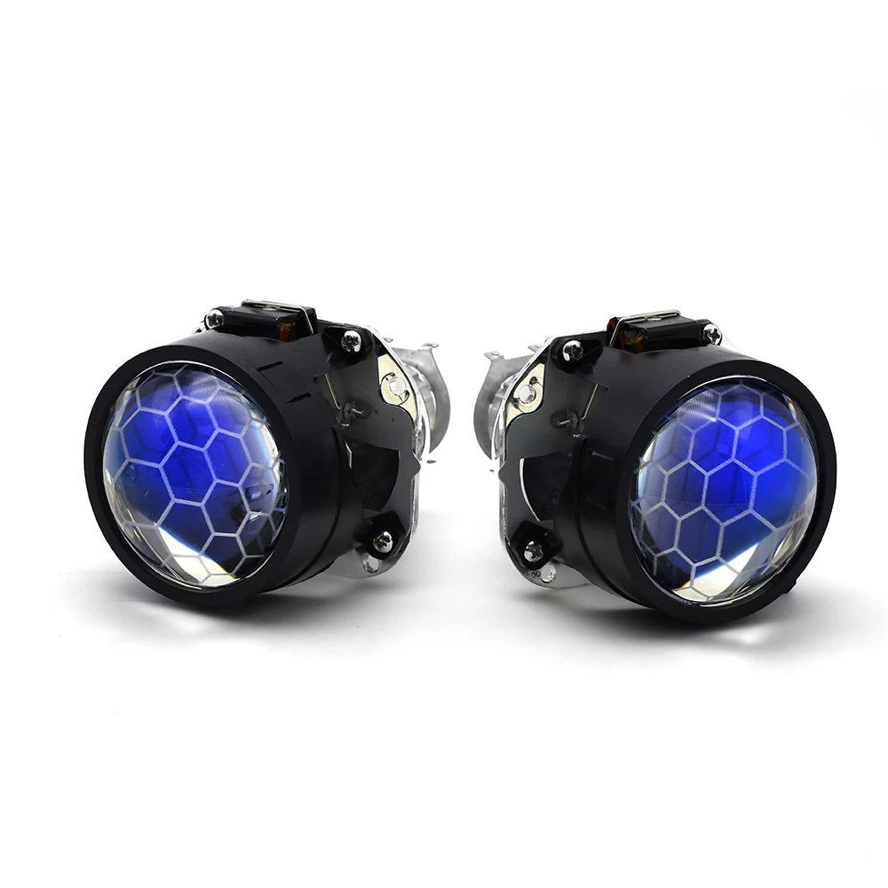Линзы проектора Bi Xenon DRL с синим покрытием 2 5 дюйма Противоударная светодиодная