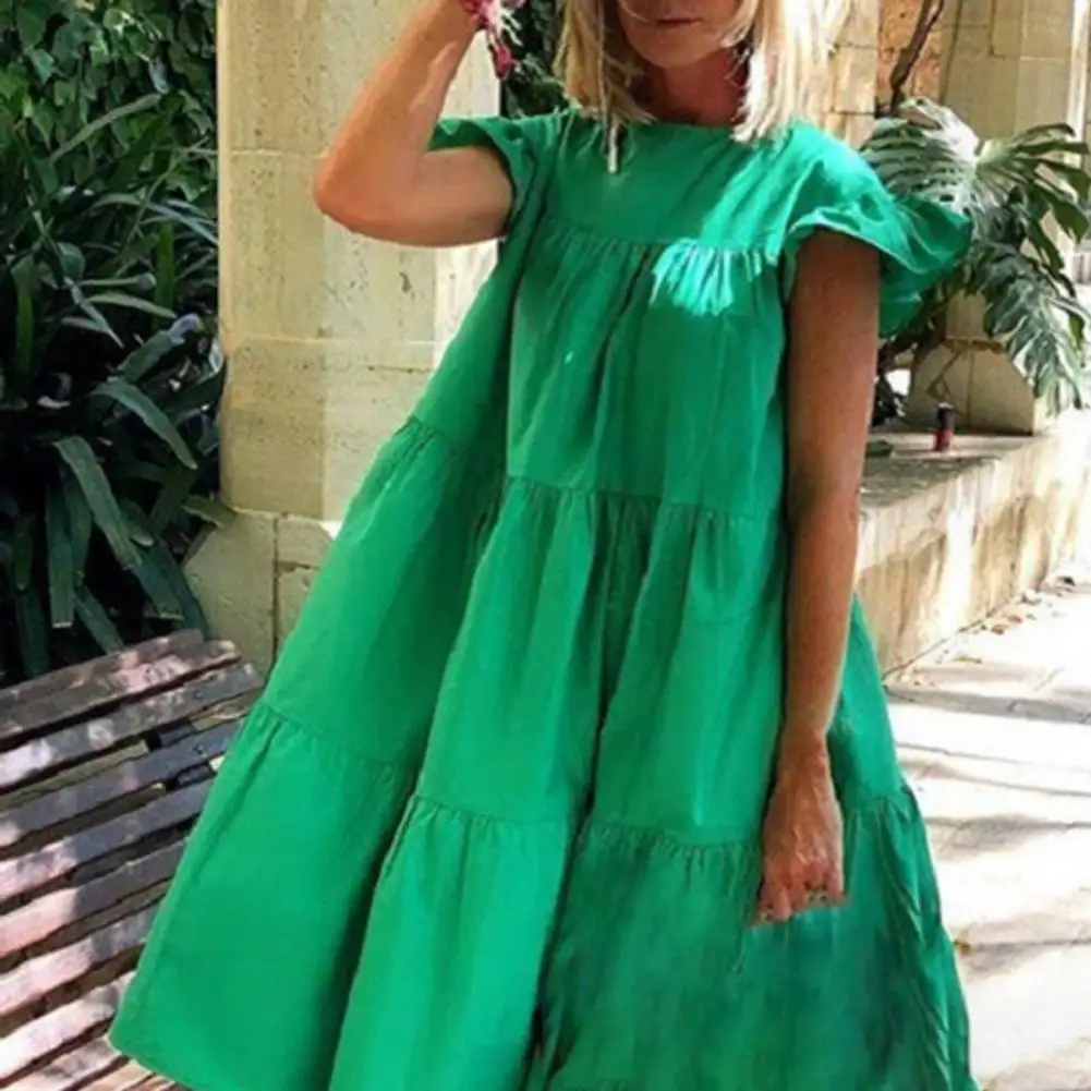 Women Dress Midi Dress Female Dresses Vestidos Round Neck Short Sleeve Solid Color Summer Loose Beach Midi Dresses Party Dress
Women Dress Midi Dress Female Dresses Vestidos Round Neck Short Sleeve Solid Color Summer Loose Beach Midi Dresses Party Dress