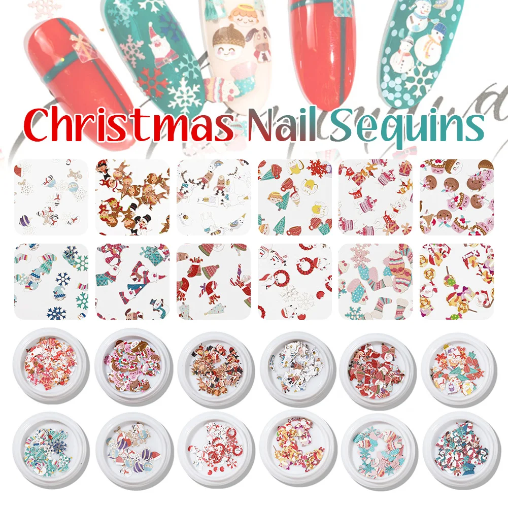 Christmas Nail Sequins Snowflake Glitter Nail Decals Confetti Nail Stickers Manicure for Party Date Christmas Fake nails
Christmas Nail Sequins Snowflake Glitter Nail Decals Confetti Nail Stickers Manicure for Party Date Christmas Fake nails