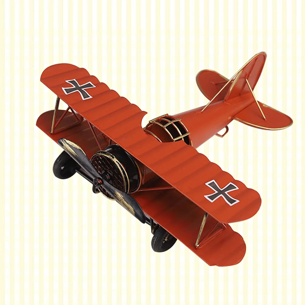 

Винтажные железные металлические модели самолетов, реквизит для фотосъемки, детский Декор для дома, украшение для рабочего стола (красный)