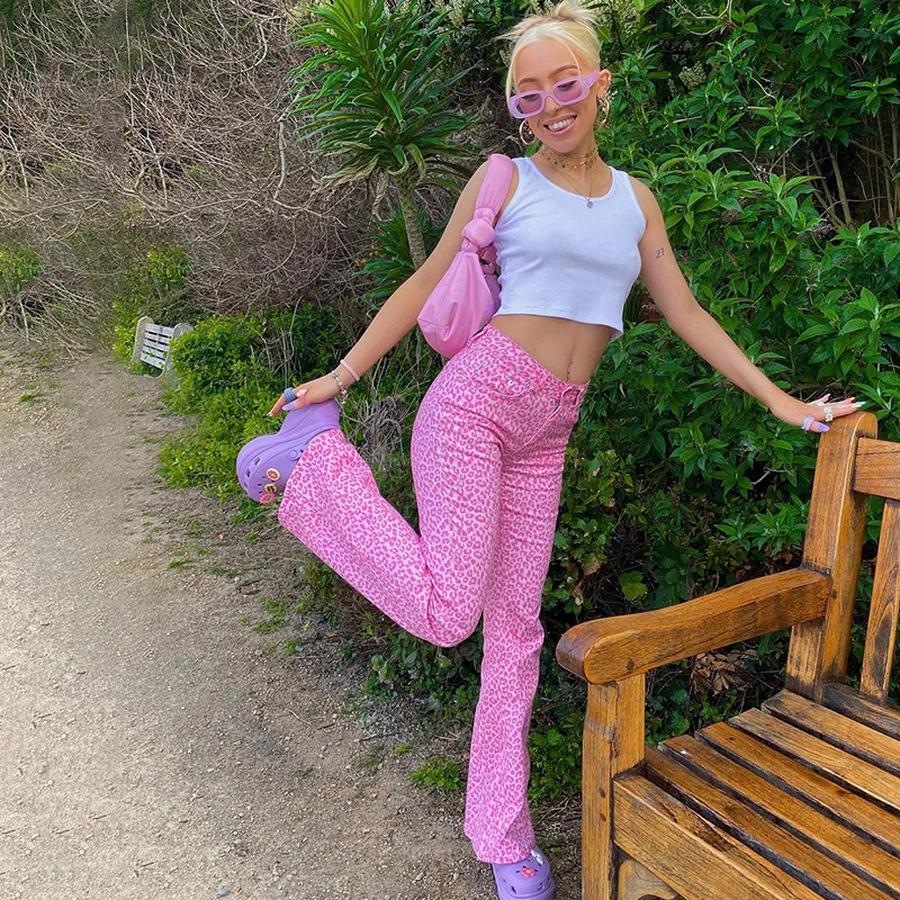 New Pink Leopard Print Straight Pants for Women Long Pants High Waist Y2K Female Casual Trousers Streetwear Ladies Bottoms 2021
New Pink Leopard Print Straight Pants for Women Long Pants High Waist Y2K Female Casual Trousers Streetwear Ladies Bottoms 2021