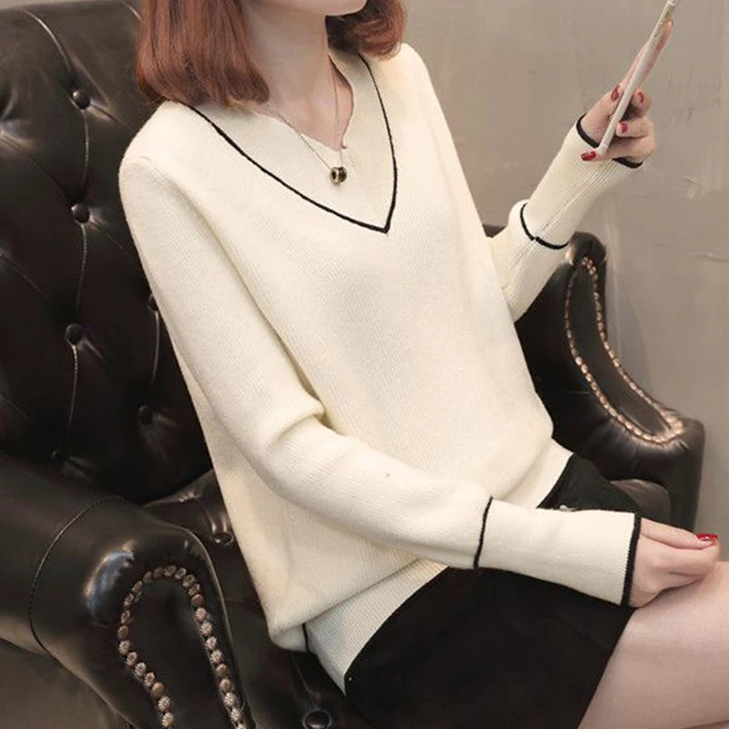 Office Lady Sweaters Women's Thick Autumn Winter Solid V Neck Long Sleeve Female Casual Jumper Korea Style Knitted Wear
Office Lady Sweaters Women's Thick Autumn Winter Solid V Neck Long Sleeve Female Casual Jumper Korea Style Knitted Wear