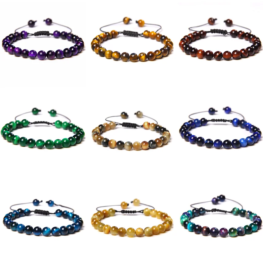 6MM Tiger Eye Lava Stone Bracelets Bangles Trendy Natural Stone Woven Adjustable Stretch Bracelet For Women Men Jewelry
6MM Tiger Eye Lava Stone Bracelets Bangles Trendy Natural Stone Woven Adjustable Stretch Bracelet For Women Men Jewelry