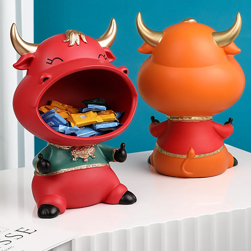Cool Big Mouth Cow Resin Art Sculpture Candy Key Storage Box Home Decoration Craft Living Room Decor Statue Housewarming Gifts
Cool Big Mouth Cow Resin Art Sculpture Candy Key Storage Box Home Decoration Craft Living Room Decor Statue Housewarming Gifts