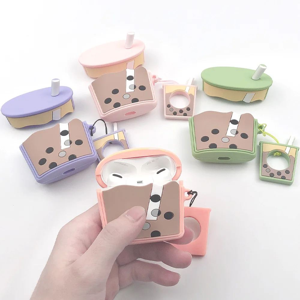 Cartoon Milk Tea Cup Case for Airpods Pro Protective Cover for Apple Earphone 3rd Silicone Soft 3D Headset Shell with Keychain 
Cartoon Milk Tea Cup Case for Airpods Pro Protective Cover for Apple Earphone 3rd Silicone Soft 3D Headset Shell with Keychain