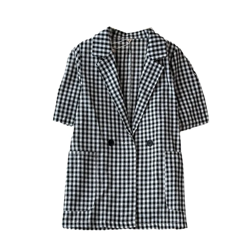 Retro Plaid Blazer 2021 new women's casual coat Korean loose short sleeve suit women's top summer
Retro Plaid Blazer 2021 new women's casual coat Korean loose short sleeve suit women's top summer