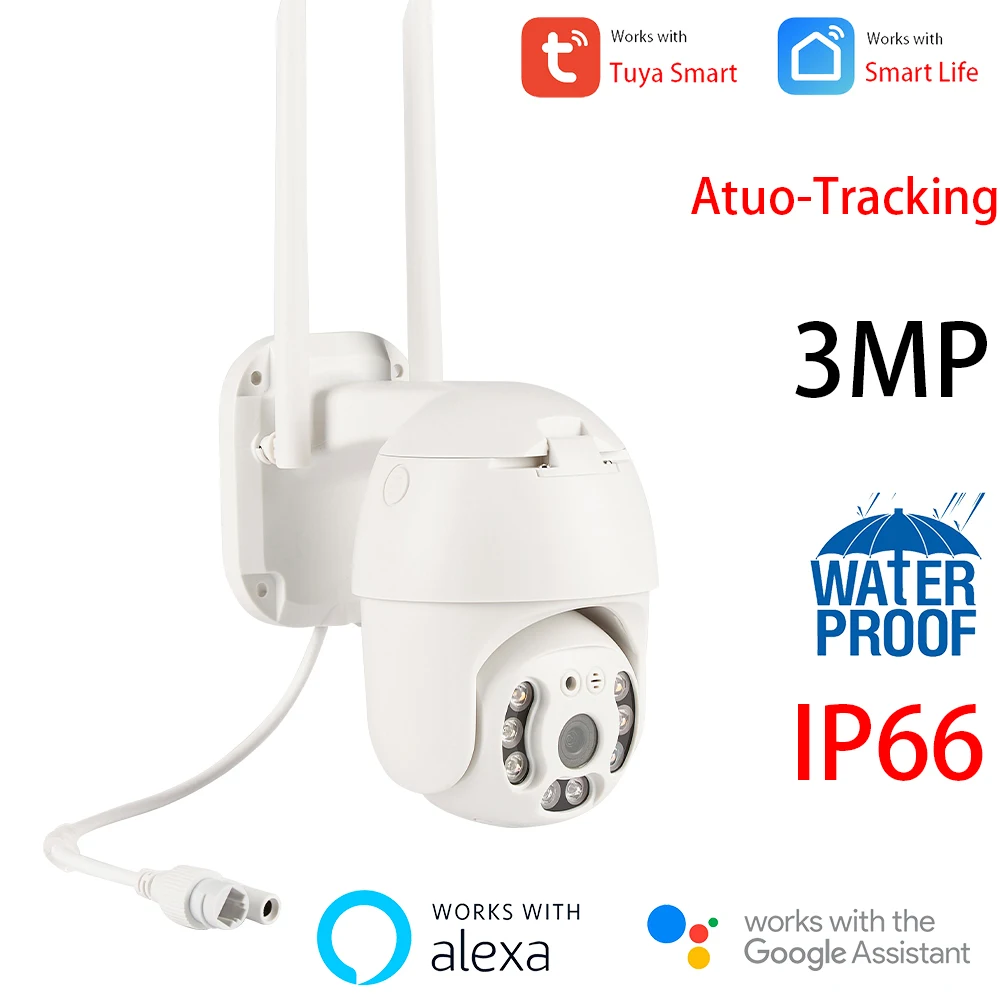 TUYA PTZ Wifi 3MP Wireless Security IP Camera Outdoor IP66 Video Auto Tracking Surveillance CCTV White Light Color Night Vision
TUYA PTZ Wifi 3MP Wireless Security IP Camera Outdoor IP66 Video Auto Tracking Surveillance CCTV White Light Color Night Vision