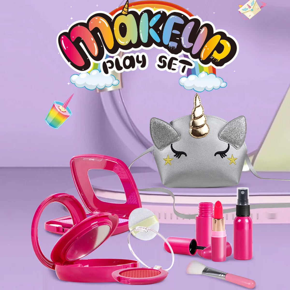 For Girls 16Pcs Makeup Kit Toy with Storage Bag Washable Makeup Set Safe Princess Pretend Playing Cosmetic Set Gift
For Girls 16Pcs Makeup Kit Toy with Storage Bag Washable Makeup Set Safe Princess Pretend Playing Cosmetic Set Gift