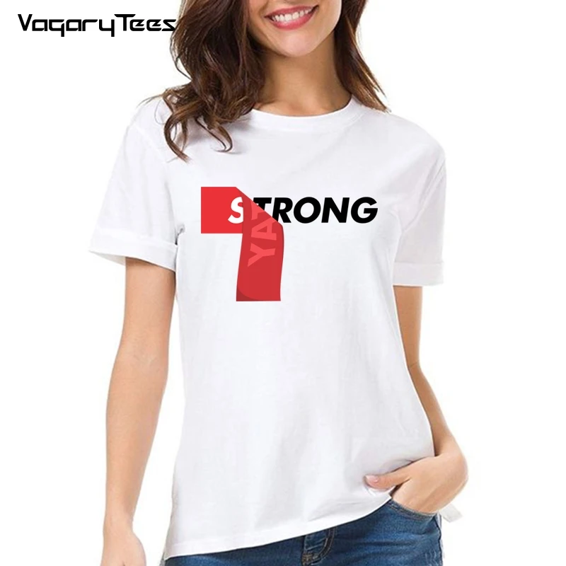 2021 крутая уличная одежда с забавным надписью STAY STRONG белая футболка принтом в