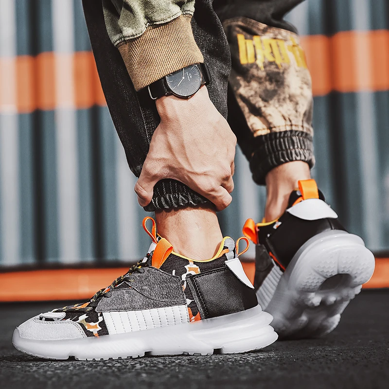 New Men Sneakers Thick Sole Platform Daddy Shoes Leather Stitching Running Shoes for Man Chunky Outdoor Walking Shoes
New Men Sneakers Thick Sole Platform Daddy Shoes Leather Stitching Running Shoes for Man Chunky Outdoor Walking Shoes