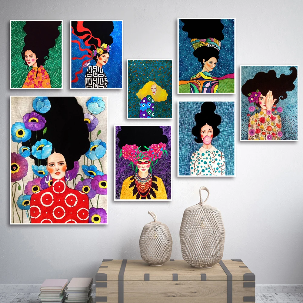 Abstract Nordic Girl Hair Flower Bird Wall Art HD Canvas Painting Figure Character Colorful Poster and Print Wall Picture Decor
Abstract Nordic Girl Hair Flower Bird Wall Art HD Canvas Painting Figure Character Colorful Poster and Print Wall Picture Decor