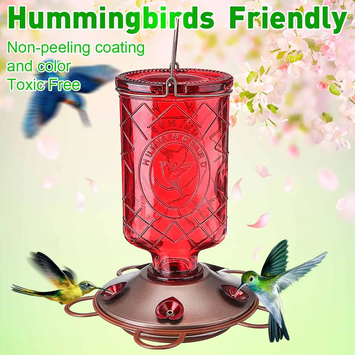 Metal Hummingbird Feeder Durable Garden Glass Hummingbird Water Feeder 5 Troughs Bird Feeders Food Holder for Outdoor 600mL
Metal Hummingbird Feeder Durable Garden Glass Hummingbird Water Feeder 5 Troughs Bird Feeders Food Holder for Outdoor 600mL