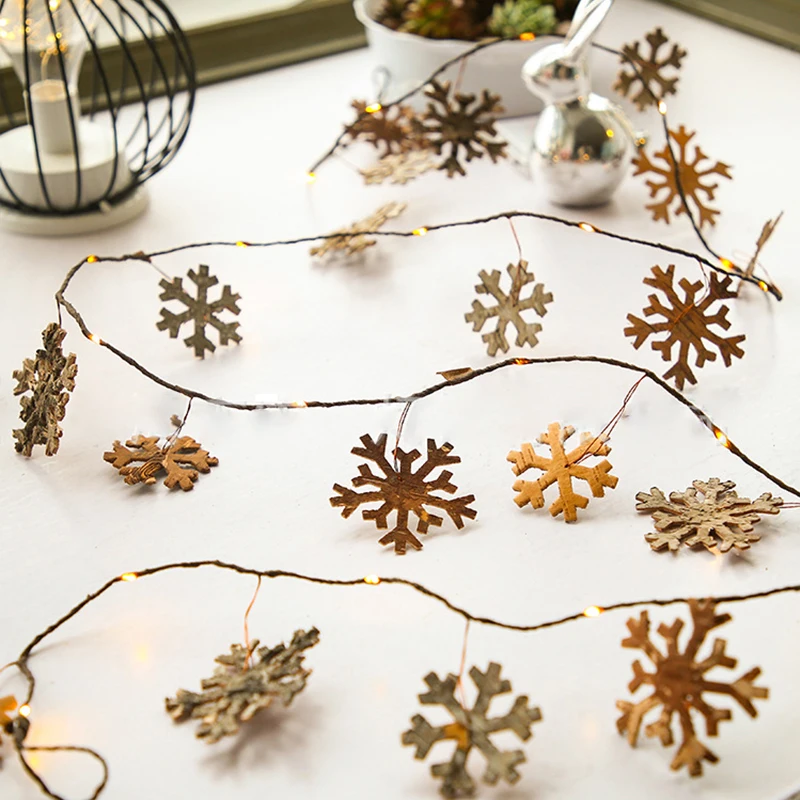 

Handmade Snowflake Christmas Tree Decoration Light Strings LED Christmas Copper Wire String Lights Bedroom Layout Colored Light